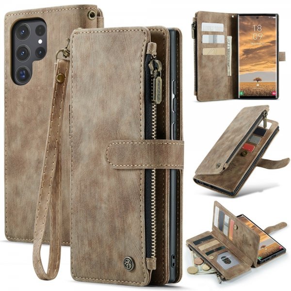 CaseMe Samsung Galaxy S24 Ultra Kotelo C30-sarja Ruskea