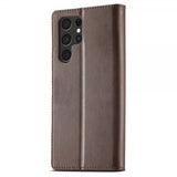 Lc.Imeeke Samsung Galaxy S24 Ultra Kotelo korttipaikalla, jalustatoiminnolla, tummanruskea