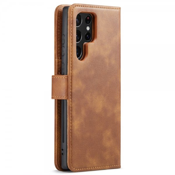 Dg.Ming Samsung Galaxy S24 Ultra -kotelo irrotettavalla kuorella, ruskea