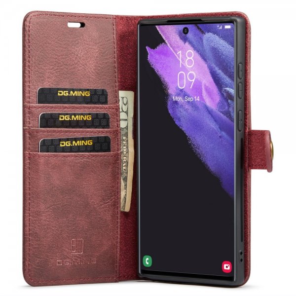 Dg.Ming Samsung Galaxy S24 Ultra Kotelo irrotettavalla kuorella Punainen