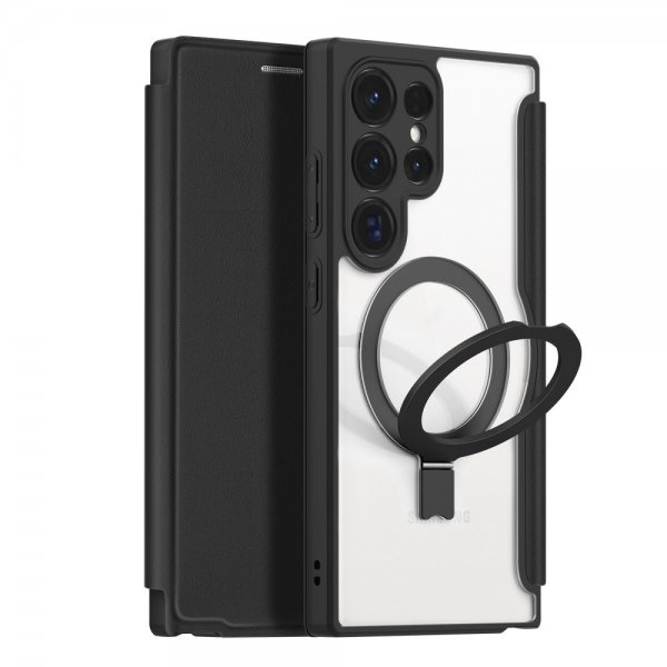 Dux Ducis Samsung Galaxy S24 Ultra -kotelo, Skin X Pro Series, jalusta, MagSafe, musta