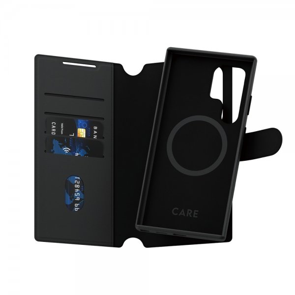 CARE by PanzerGlass Samsung Galaxy S24 Ultra Kotelo Tango Two-in-One Wallet MagSafe Musta