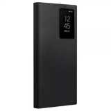Qialino Samsung Galaxy S24 Ultra Kotelo Ikkuna Aidosta nahasta Musta