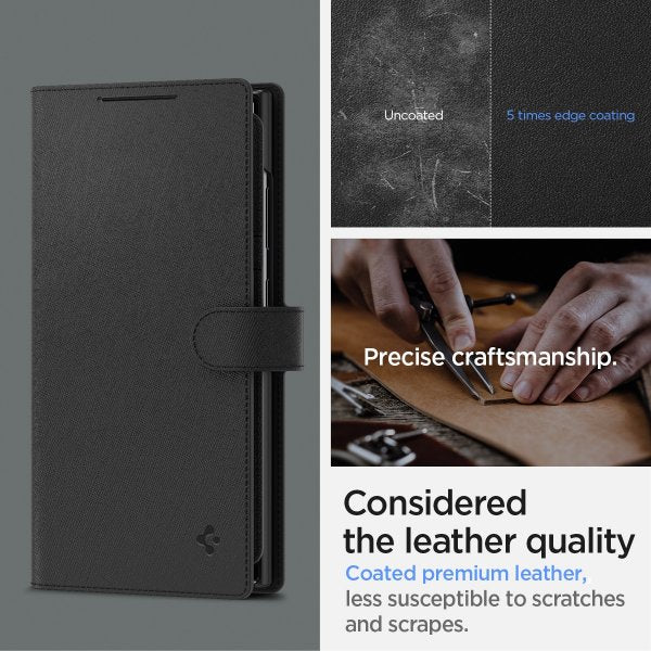 Spigen Samsung Galaxy S24 Ultra Wallet S Plus -suojakotelo, musta