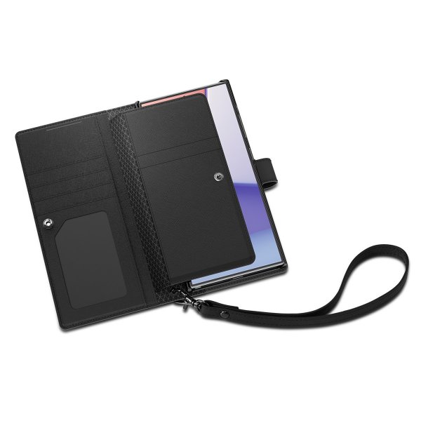Spigen Samsung Galaxy S24 Ultra Wallet S Plus -suojakotelo, musta