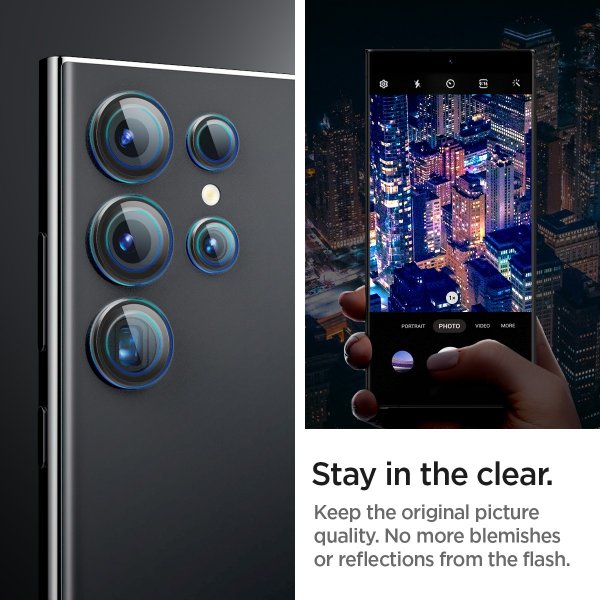 Spigen Samsung Galaxy S24 Ultra Kameransuojus GLAS.tR EZ Fit Optik Pro 2 kpl Musta
