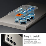 Spigen Samsung Galaxy S24 Ultra kamerasuojalasi GLAS.tR EZ Fit Optik Pro 2 kpl, harmaa