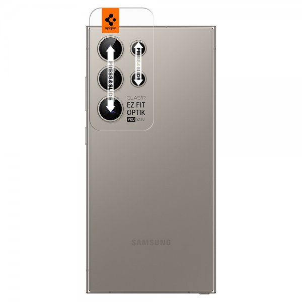 Spigen Samsung Galaxy S24 Ultra kamerasuojalasi GLAS.tR EZ Fit Optik Pro 2 kpl, harmaa
