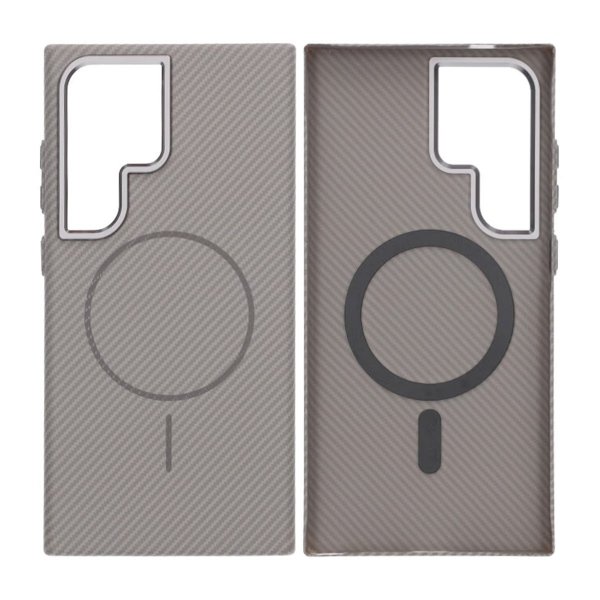 Samsung Galaxy S24 Ultra Kuori Hiilikuitukuvio MagSafe Harmaa