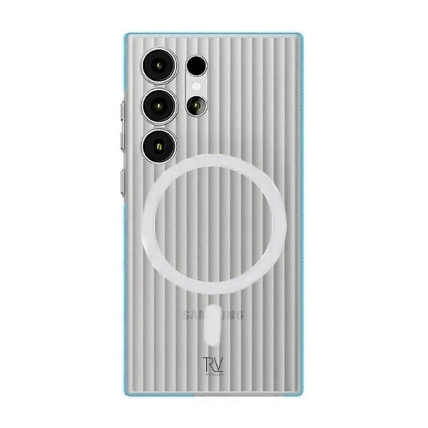 Rvelon Samsung Galaxy S24 Ultra Kuori Korrugoitu MagSafe Sininen