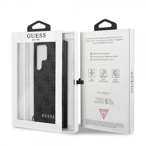 Guess Samsung Galaxy S24 Ultra Suojakuori 4G Charm Harmaa