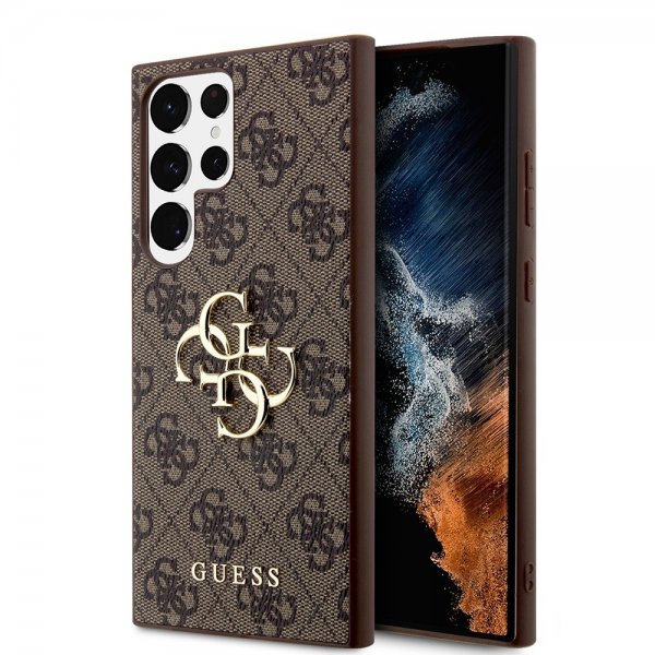 Guess Samsung Galaxy S24 Ultra Kuoret 4G Metal Logo Ruskea