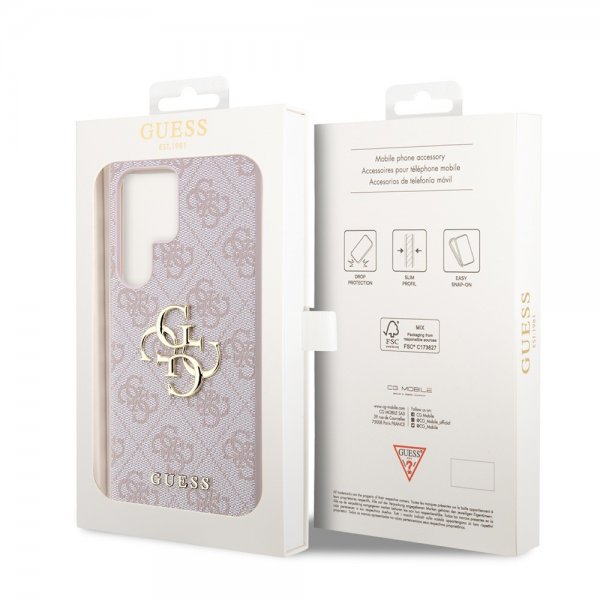 Guess Samsung Galaxy S24 Ultra Kuori 4G Metal Logo Pinkki
