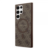 Guess Samsung Galaxy S24 Ultra Kuoret 4G Pattern MagSafe Ruskea