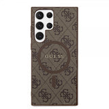 Guess Samsung Galaxy S24 Ultra Kuoret 4G Pattern MagSafe Ruskea