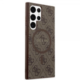 Guess Samsung Galaxy S24 Ultra Kuoret 4G Pattern MagSafe Ruskea