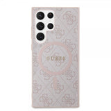 Guess Samsung Galaxy S24 Ultra -kuori 4G-kuviointi MagSafe vaaleanpunainen