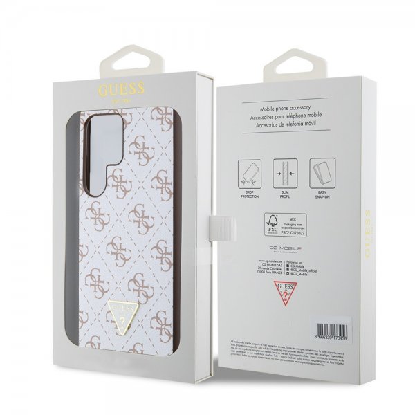 Guess Samsung Galaxy S24 Ultra Kuori 4G Print Grained Valkoinen