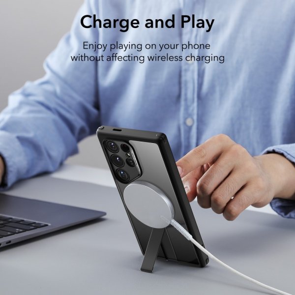 ESR Samsung Galaxy S24 Ultra -kuori Boost Flickstand MagSafe Himmeä läpinäkyvä