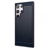Mofi Samsung Galaxy S24 Ultra -kuori harjatulla hiilikuitutekstuurilla, sininen