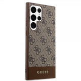 Guess Samsung Galaxy S24 Ultra Kuori Bottom Stripe Metal Logo Ruskea