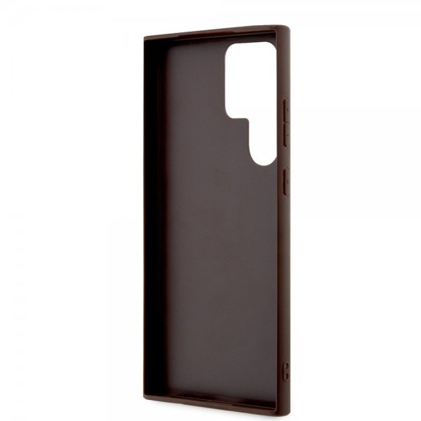 Guess Samsung Galaxy S24 Ultra Kuori Bottom Stripe Metal Logo Ruskea