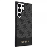 Guess Samsung Galaxy S24 Ultra Kuori Bottom Stripe Metal Logo Musta