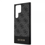 Guess Samsung Galaxy S24 Ultra Kuori Bottom Stripe Metal Logo Musta