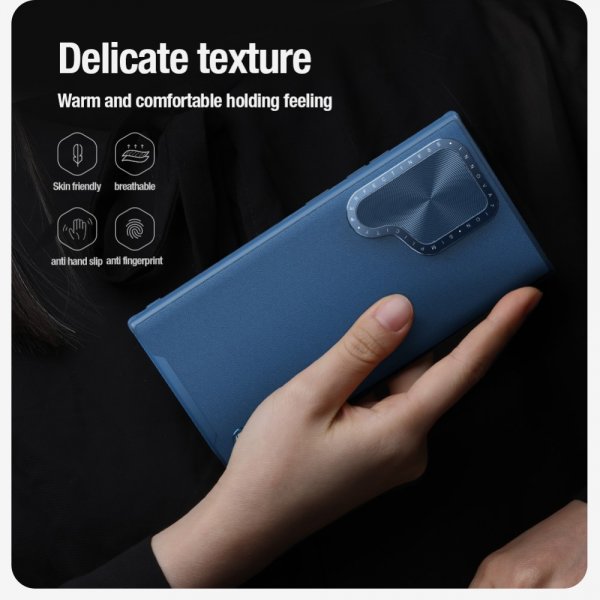 Nillkin Samsung Galaxy S24 Ultra Kotelo CamShield Prop Leather Sininen