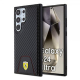 Ferrari Samsung Galaxy S24 Ultra Suojakuori Carbon & Stripe Musta