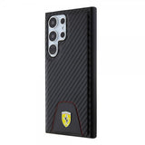 Ferrari Samsung Galaxy S24 Ultra Suojakuori Carbon & Stripe Musta