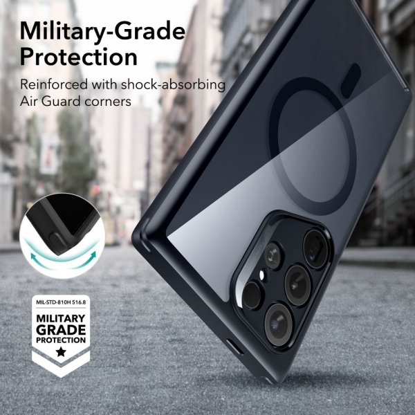 ESR Samsung Galaxy S24 Ultra -suojakuori Classic Hybrid HaloLock Clear Black