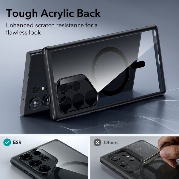 ESR Samsung Galaxy S24 Ultra -suojakuori Classic Hybrid HaloLock Clear Black