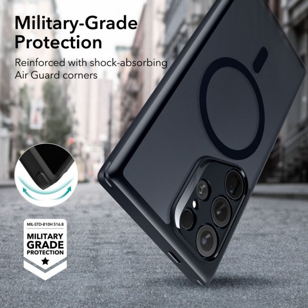 ESR Samsung Galaxy S24 Ultra kuori Classic Hybrid HaloLock Frosted Black