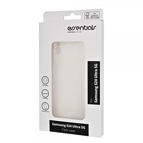 Essentials Samsung Galaxy S24 Ultra Clear Case läpinäkyvä