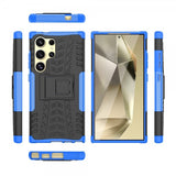 Samsung Galaxy S24 Ultra Kuori Rengaskuvio Jalustatoiminto Sininen