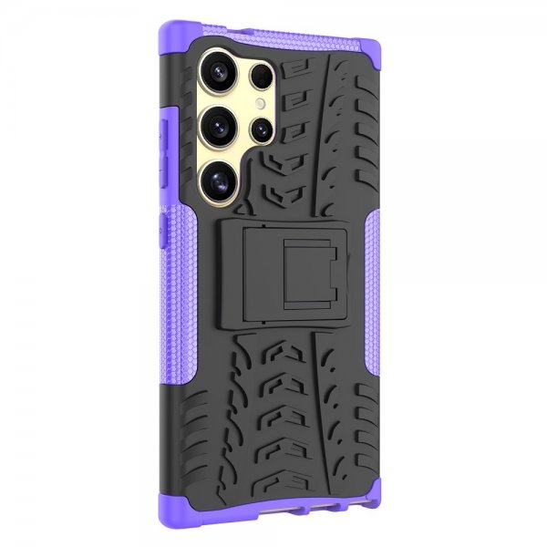 Samsung Galaxy S24 Ultra Kuori Rengaskuvio Jalustatoiminto Violetti