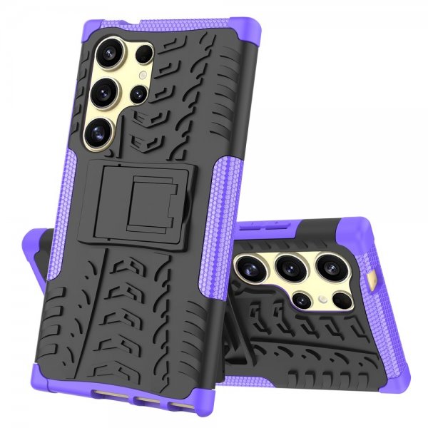 Samsung Galaxy S24 Ultra Kuori Rengaskuvio Jalustatoiminto Violetti