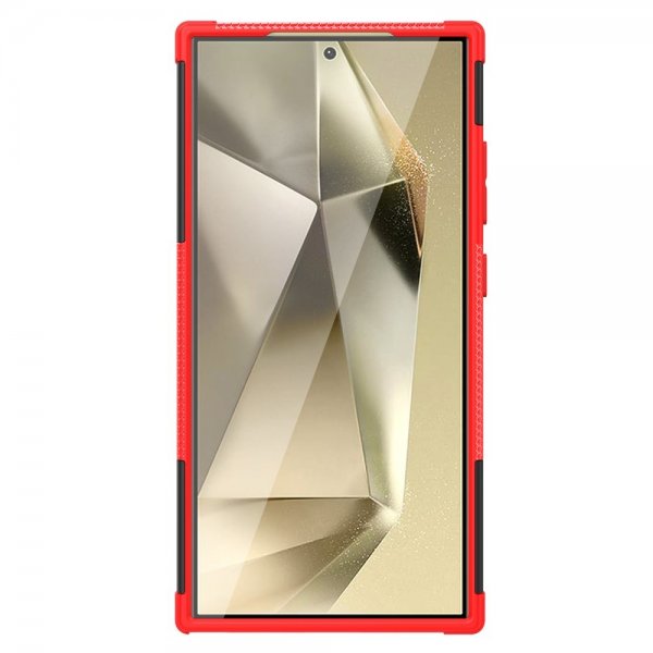 Samsung Galaxy S24 Ultra Kuori Rengaskuvio Jalustatoiminto Punainen