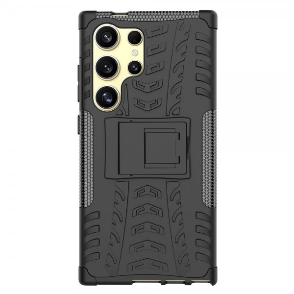 Samsung Galaxy S24 Ultra Kuori Rengaskuvio Jalustatoiminto Musta