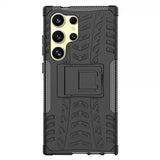 Samsung Galaxy S24 Ultra Kuori Rengaskuvio Jalustatoiminto Musta
