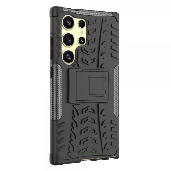 Samsung Galaxy S24 Ultra Kuori Rengaskuvio Jalustatoiminto Musta