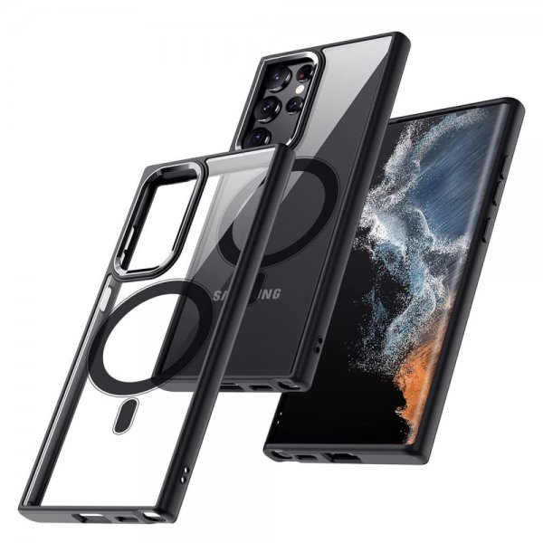Samsung Galaxy S24 Ultra Kuoret Värillisellä Reunalla MagSafella Musta