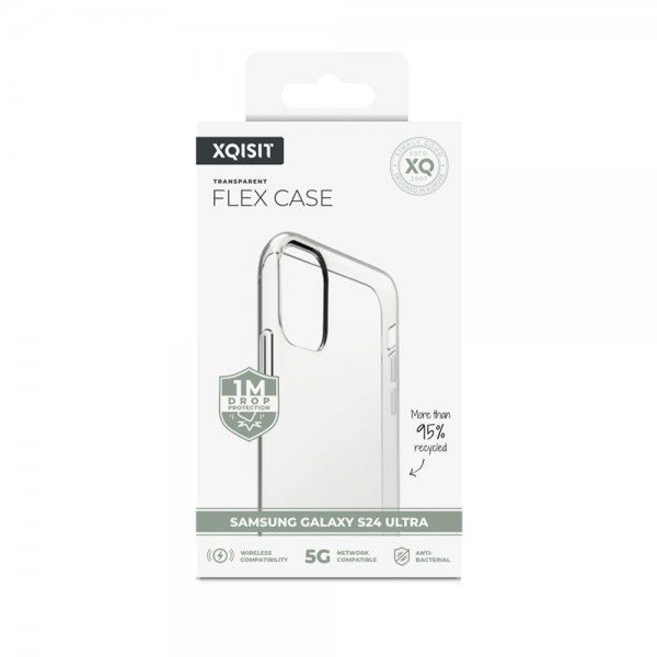 Xqisit Samsung Galaxy S24 Ultra Flex Case läpinäkyvä kuori