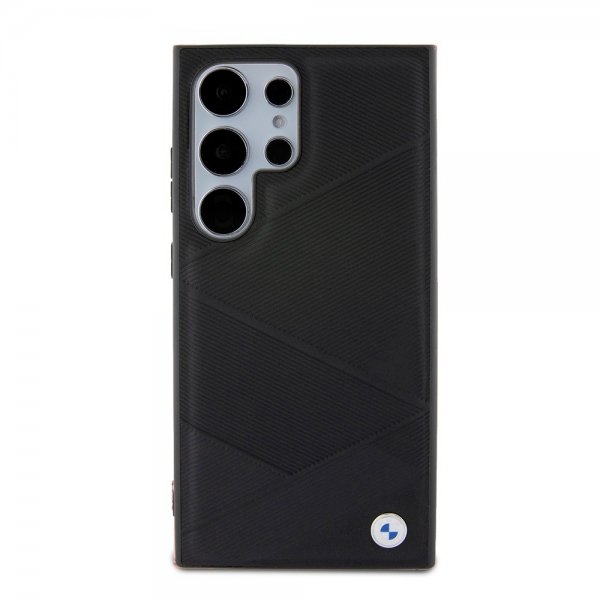 BMW Samsung Galaxy S24 Ultra Kotelo Aitoa Nahkaa Kuvioitu Musta