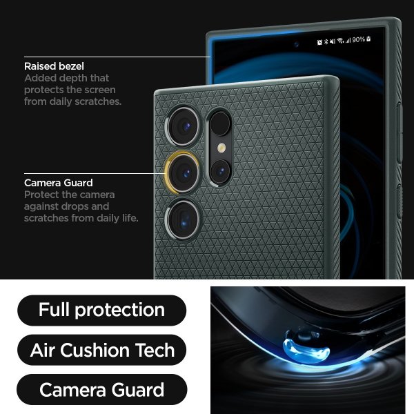 Spigen Samsung Galaxy S24 Ultra -kuori Liquid Air Abyss Green