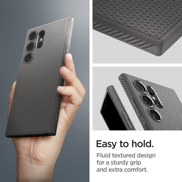 Spigen Samsung Galaxy S24 Ultra -kuori Liquid Air Marble Grey