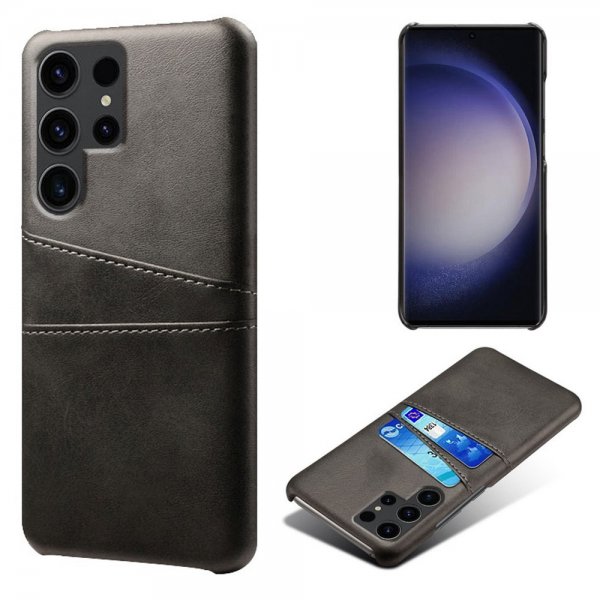 Samsung Galaxy S24 Ultra kuori kahdella korttipaikalla, musta