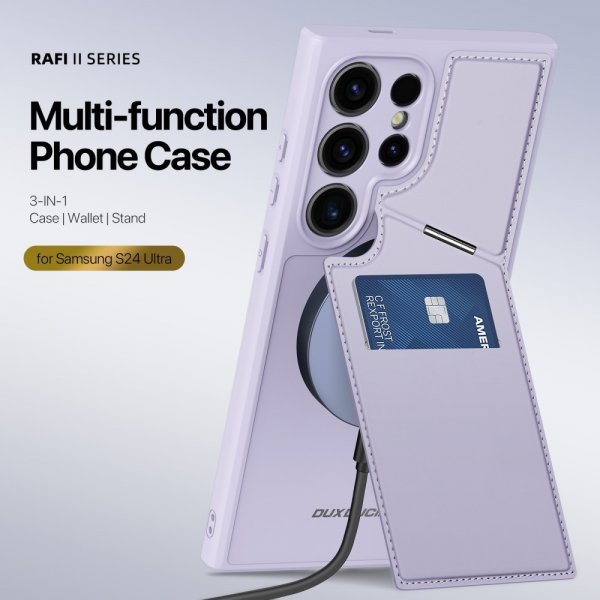 Dux Ducis Samsung Galaxy S24 Ultra Kuori Rafi II Series MagSafe Violetti