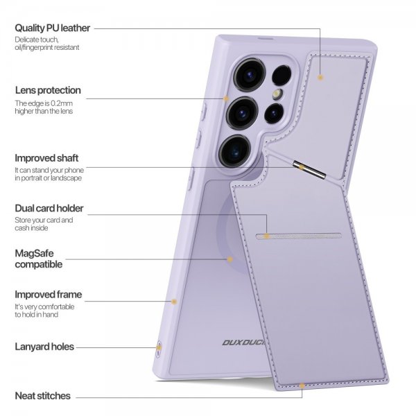 Dux Ducis Samsung Galaxy S24 Ultra Kuori Rafi II Series MagSafe Violetti